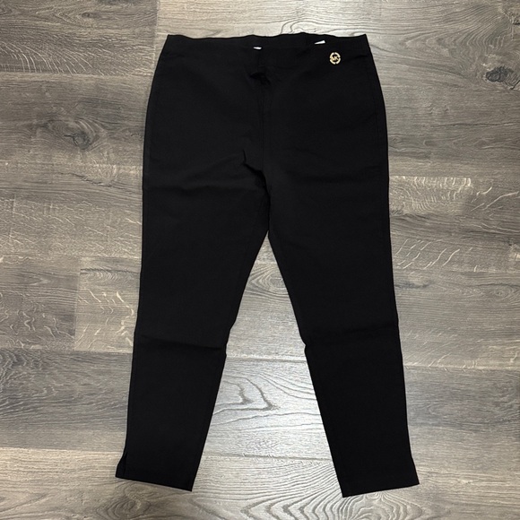Michael Kors Pants - Michael Kors Black Stretch Ponte Ankle Pants with Gold Logo